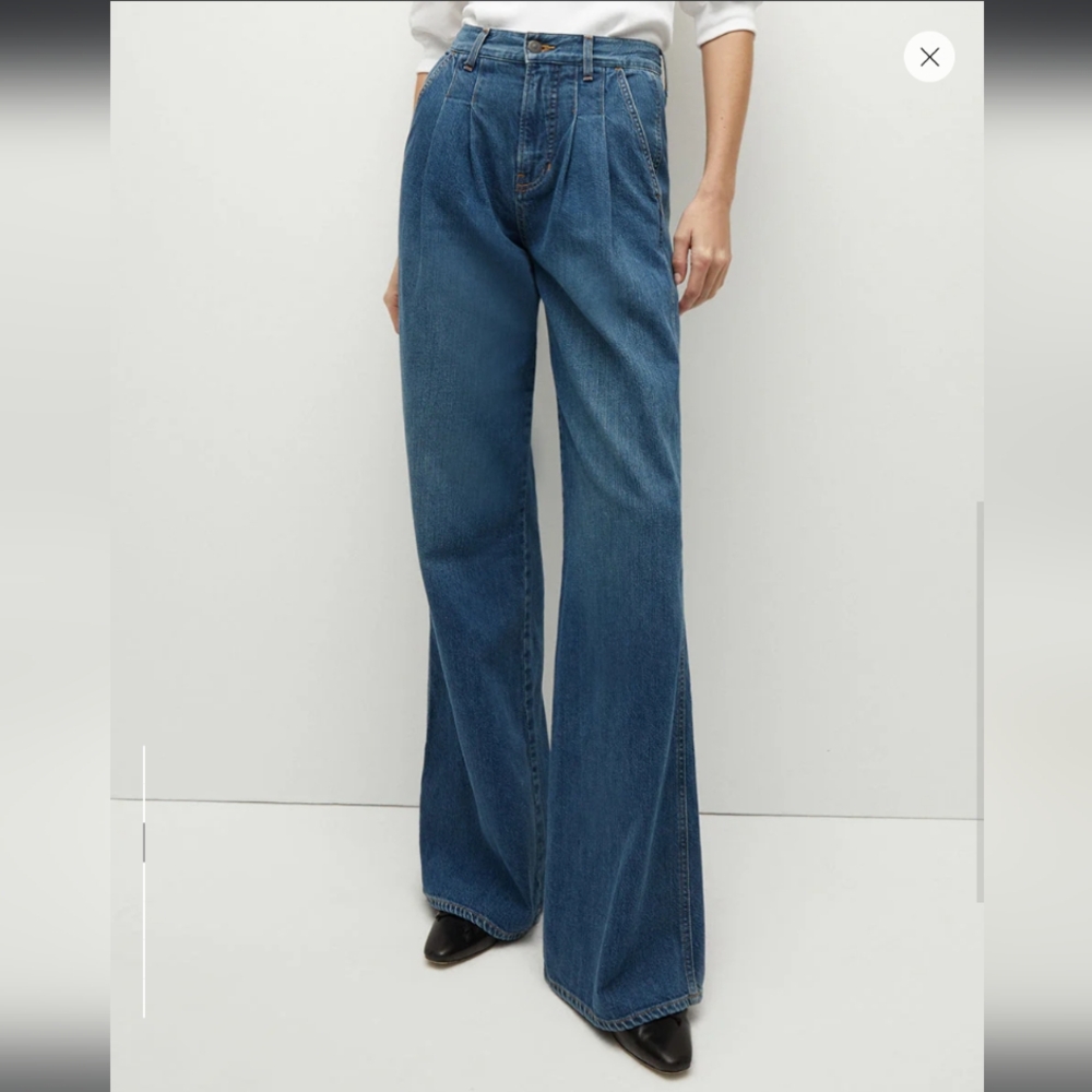 Veronica Beard Mia Wide Leg High-Waist Jean Classic Blue Wash - Picture 2 of 8